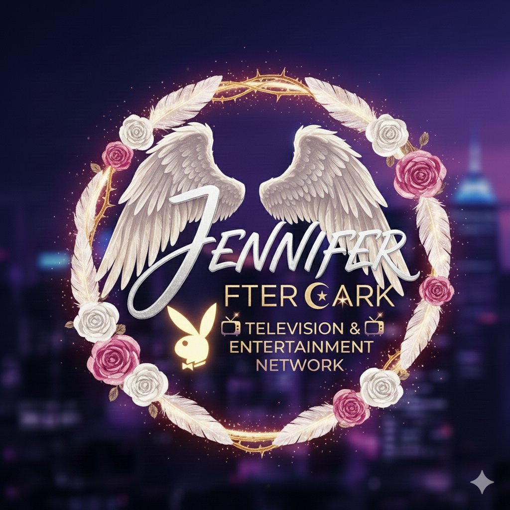 Jennifer After Dark Television and Entertainment Network angel wings wreath logo